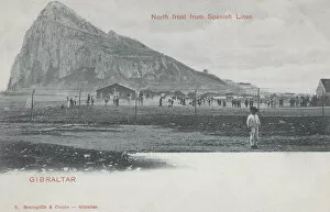 Images Dated 26th July 2017: View of the North Front, Gibraltar, from Spanish border