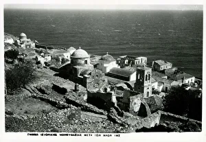 Peloponnese Prints: View over the Old Town of Monemvasia, Laconia, Greece