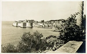 Walled Prints: View toward the Old Walled Town, Dubrovnik, Croatia