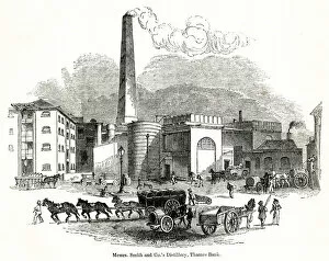 Octavius Collection: View outside a distillery, Thames Bank, south-west London