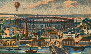 View of the Paris Exposition of 1867 showing waterfront, mai View of the Paris Exposition of 1867 showing waterfront, mai