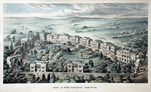 Worthing Prints: View of Park Crescent, Worthing, West Sussex