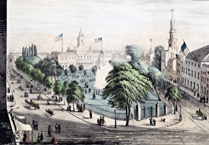 Images Dated 25th May 2011: View of the Park Fountain & City Hall New York