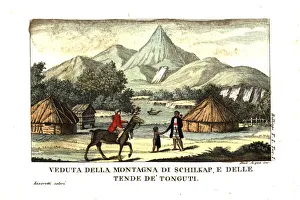 Account Gallery: View of the peak and Shilka and tents of the Tungusic people