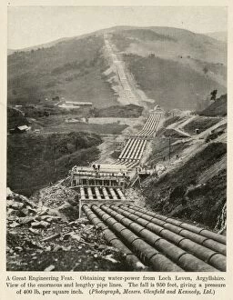 Leven Gallery: View of pipe-lines at Loch Leven, Argyllshire