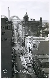 Sydney Prints: A view down Pitt Street, Sydney, Australia