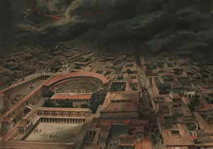 View of Pompeii at the moment of the eruption of Vesuvius View of Pompeii at the moment of the eruption of Vesuvius
