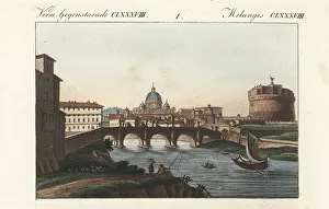 Mausoleum Prints: View of the Ponte and Castel Sant'Angelo, Rome