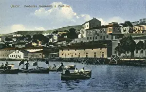 Bulgaria Prints: View of the port of Balchik, Bulgaria