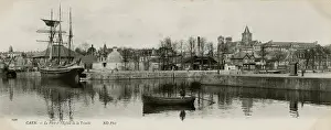 Caen Prints: View of the port, Caen, Normandy, Northern France