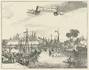 Batavia Prints: View of the port of Jakarta, Java, Indonesia