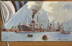 Images Dated 20th February 2017: View of Port Said harbour with ships, Egypt
