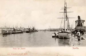 View of the port at Seville, Spain