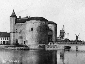 Croix Prints: View of the Porte Sainte-Croix, Bruges, Belgium