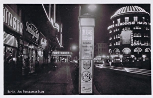 Images Dated 11th June 2015: A view of Potsdamer Platz at night with Haus Vaterland on th