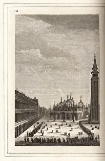 View of a procession in Piazza San Marco, Venice, 16th century