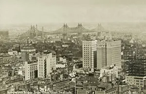 Manhattan Prints: View of the Queensboro Bridge from The Times Tower, New York