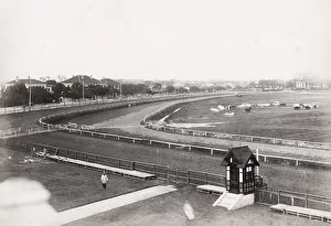 View of racecourse, horse racing, Shanghai, China, c. 1890