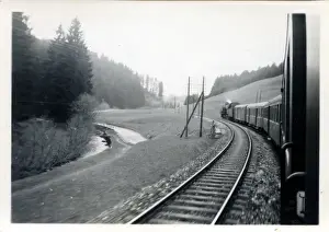 Zurich Prints: View from Railway Carriage, Immenstaad, Baden-W&#x32d3496dberg