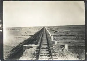 View down a railway line, Iraq