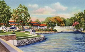Geneva Prints: View from recreation building, Lake Geneva, Wisconsin, USA Date: 1936