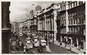 Wrigleys Prints: View of Regent Street, London, on a busy day