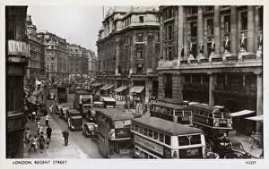 Regent Collection: View of Regent Street, London, with heavy traffic