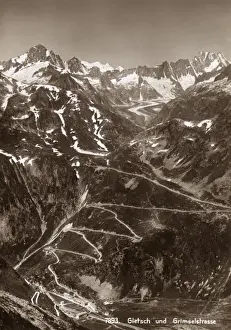 Glaciers Prints: View of the Rhone Glacier in the Swiss Alps