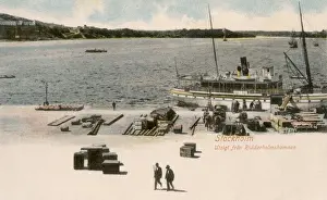 Plank Prints: View of Riddarsholm Harbour, Stockholm, Sweden