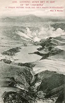 Rift Prints: View down rift on side slope of Mount Tarawera, New Zealand
