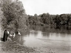 Jordan Prints: View of the River Jordan, Palestine (Israel) circa 1880s