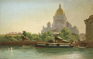 Senate Gallery: View from River Neva, St Petersburg - Statue of Peter I