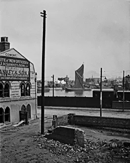View of the River Thames at Canning Town, London