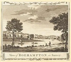 Alexander Hogg Prints: View of the River Thames near the village of Roehampton, 1784