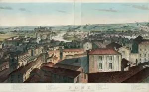 Medica Prints: View of Rome, including the Villa Meolistrees, Sa. Maria dei