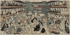 Yoshiwara Prints: View of a room in the Ogi house of new yoshiwara