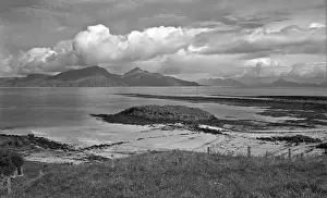 Hebrides Prints: View of Rum from Muck, Scotland
