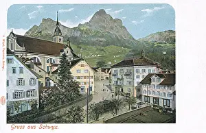 Schwyz Prints: View of Schwyz, central Switzerland