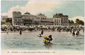 Brittany Prints: View from the sea of the High Life Casino and Hotel des Terrasses
