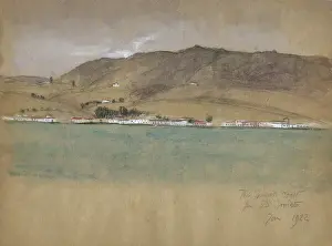 View of sea and mountains by Muriel Dawson