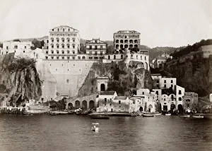 View of the seafront at Sorrento, Italy