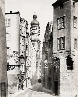 Innsbruck Prints: View along Seilergasse, street in Innsbruck, Switzerland