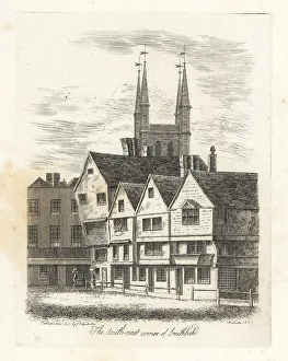 Antiquary Prints: View of Smithfield livestock market, London, 1807