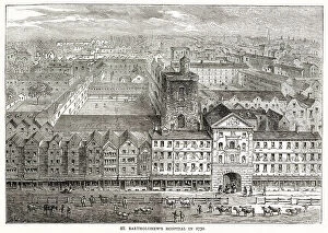 1750 Collection: View of St. Bartholomew's Hospital in the City of London. Date: 1750