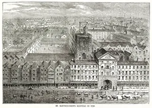 Bartholomews Prints: View of St. Bartholomew's Hospital in the City of London. Date: 1750