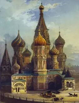 View of St. Basils Cathedral, Moscow, Russia