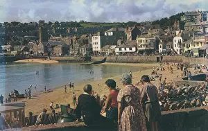 Ives Prints: View of St Ives harbour and beach, Cornwall