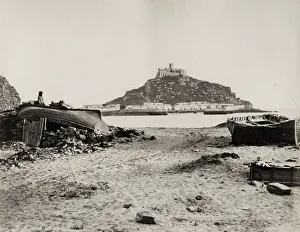 Bygone Prints: View of St Michaels Mount from the Cornwall coast