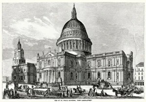 View of St. Paul's Cathedral from Cannon Street. Date: 1858