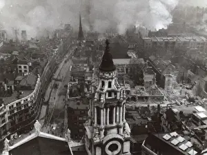 Ludgate Prints: View from St Pauls Cathedral, London, WW2